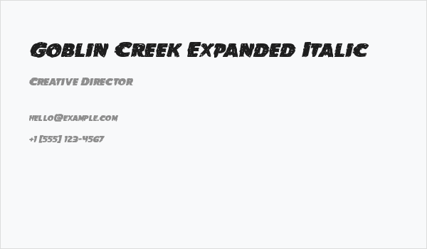 Goblin Creek Expanded Italic Business Card