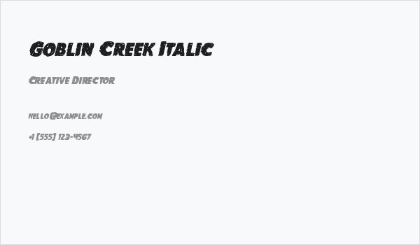 Goblin Creek Italic Business Card