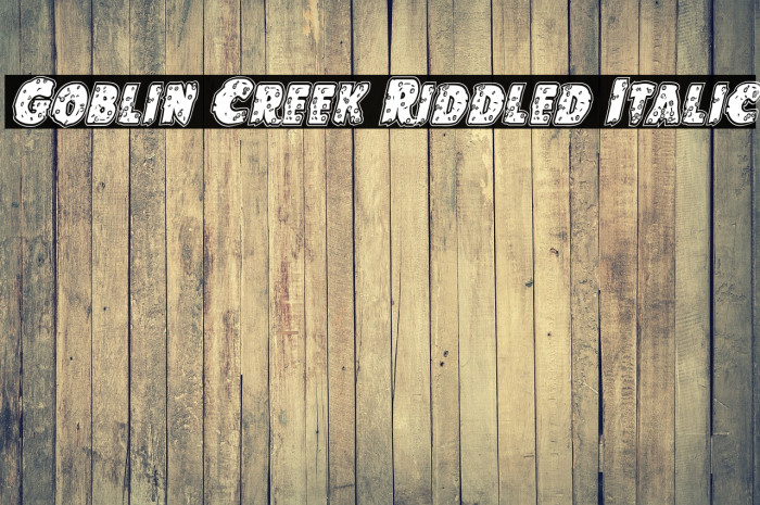 Goblin Creek Riddled Italic Font examples
