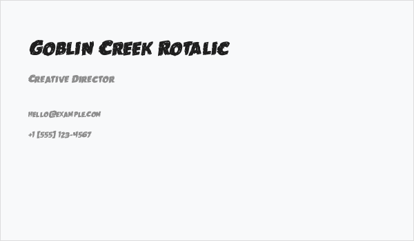 Goblin Creek Rotalic Business Card