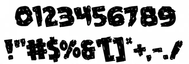 Goblin Creek Rotated Font OTHER CHARS