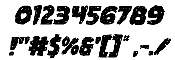 Goblin Creek Staggered Italic Font OTHER CHARS