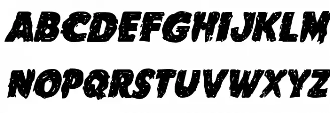 Goblin Creek Staggered Italic 字体 大写