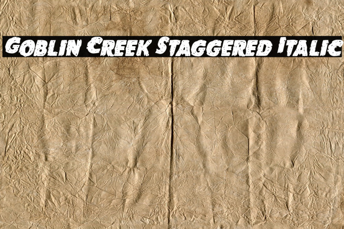 Goblin Creek Staggered Italic Font examples