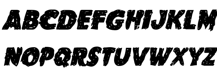 Goblin Creek Staggered Italic Font LOWERCASE