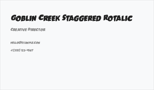 Goblin Creek Staggered Rotalic Business Card