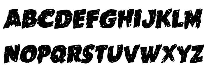 Goblin Creek Staggered Rotalic Font LOWERCASE
