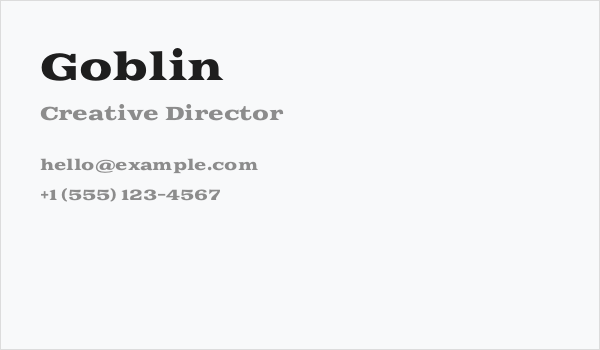 Goblin Business Card