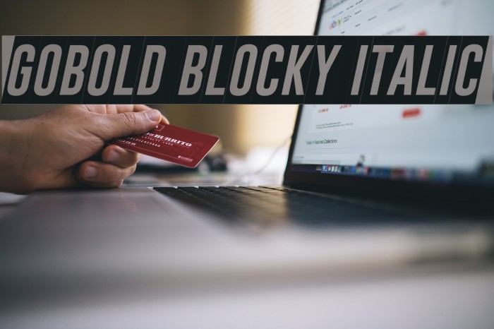 Gobold Blocky Italic Font examples