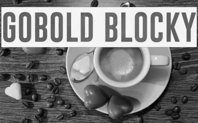 Gobold Blocky Шрифта examples