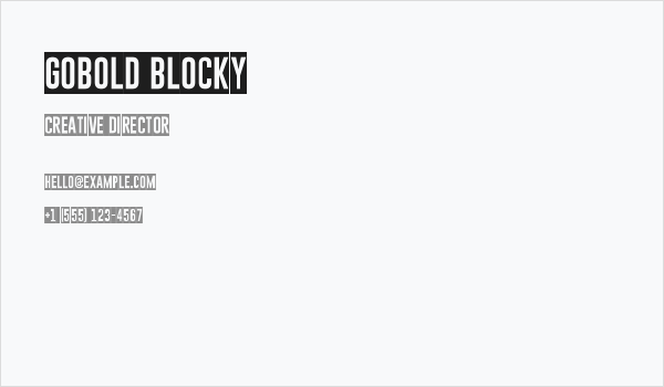 Gobold Blocky Business Card