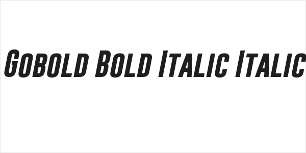 Gobold Bold Italic Italic Logo