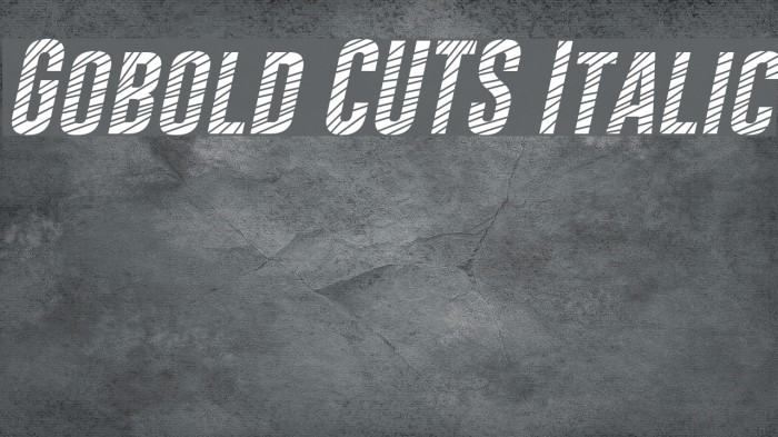 Gobold CUTS Italic Font examples