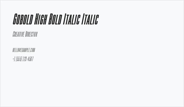 Gobold High Bold Italic Italic Business Card