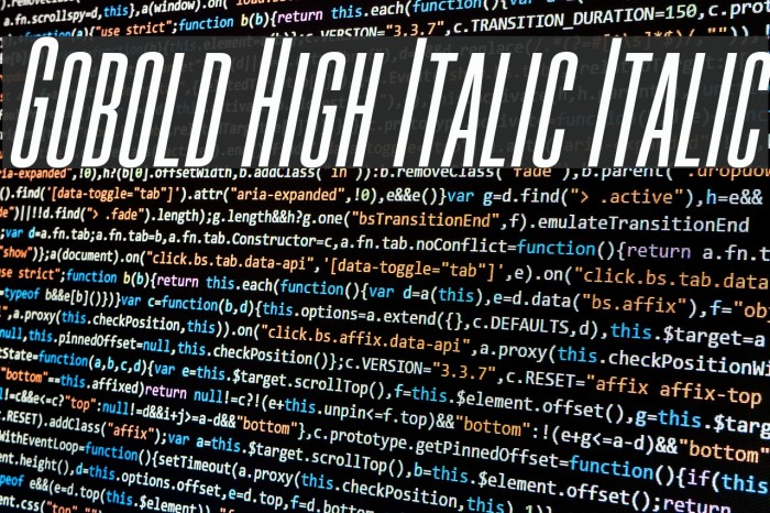 Gobold High Italic Italic Font examples