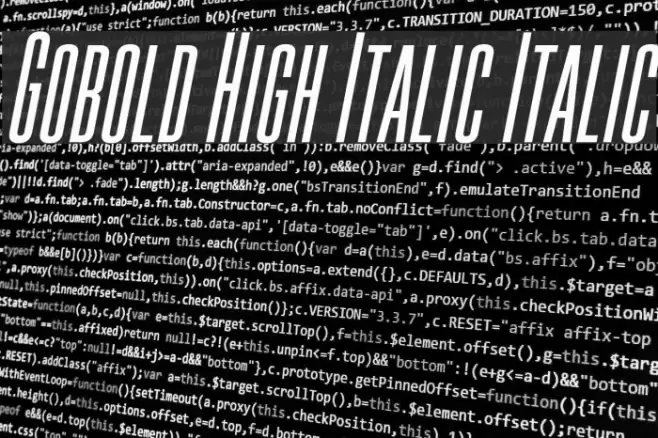 Gobold High Italic Italic Шрифта examples