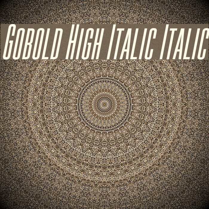 Gobold High Italic Italic Font examples
