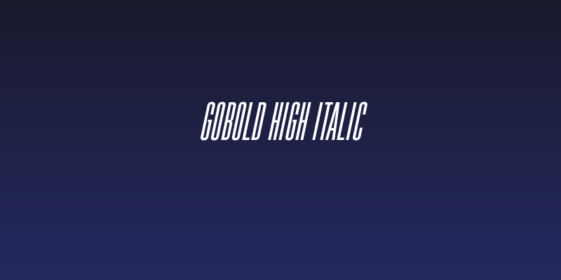 Gobold High Italic Social Header