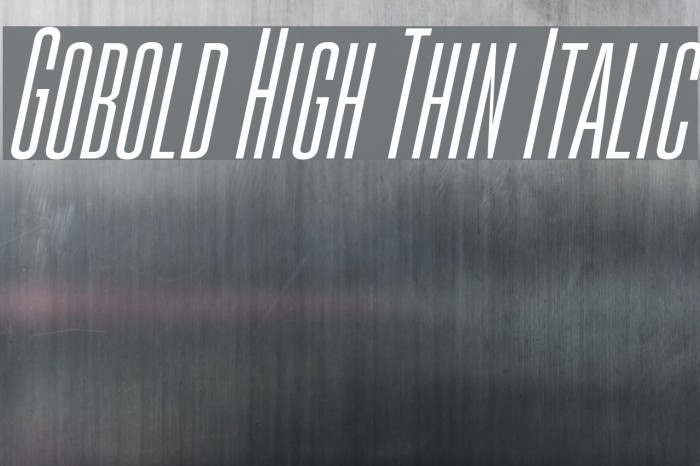 Gobold High Thin Italic Font examples