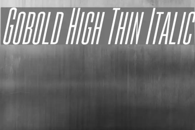 Gobold High Thin Italic examples
