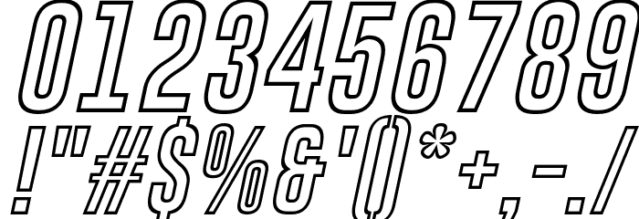 Gobold Hollow Bold Italic Font OTHER CHARS