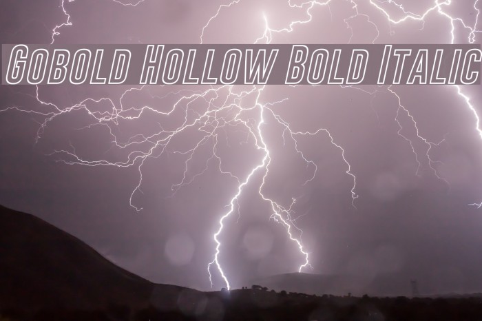 Gobold Hollow Bold Italic Font examples