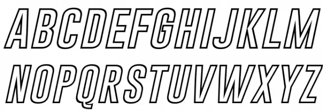 Gobold Hollow Bold Italic Fuentes MINÚSCULAS