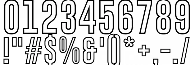 Gobold Hollow Bold フォント その他の文字