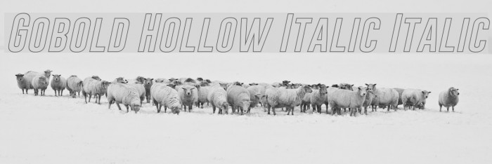 Gobold Hollow Italic Italic Font examples