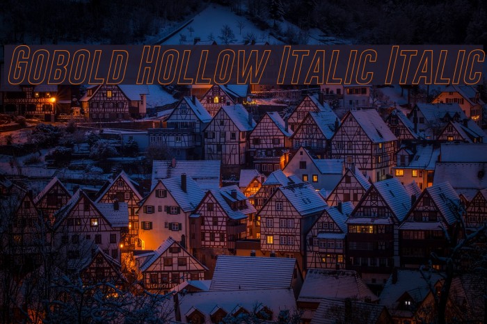 Gobold Hollow Italic Italic Font examples