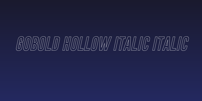 Gobold Hollow Italic Italic Social Header