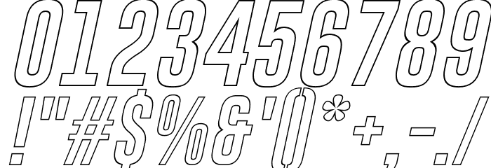 Gobold Hollow Italic Font OTHER CHARS