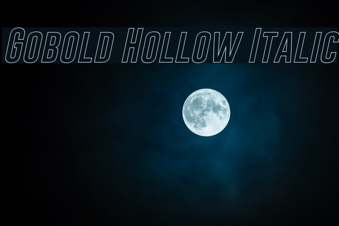 Gobold Hollow Italic Font examples