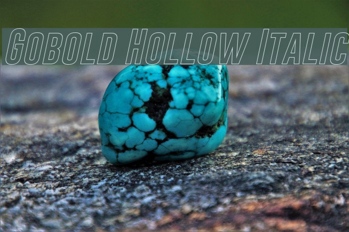 Gobold Hollow Italic Font examples