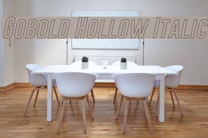 Gobold Hollow Italic Font examples