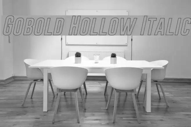 Gobold Hollow Italic examples