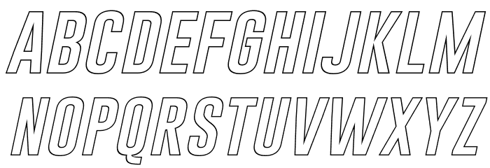 Gobold Hollow Italic Font LOWERCASE