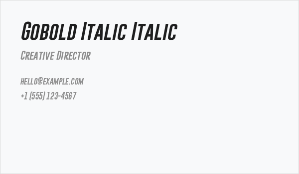 Gobold Italic Italic Business Card
