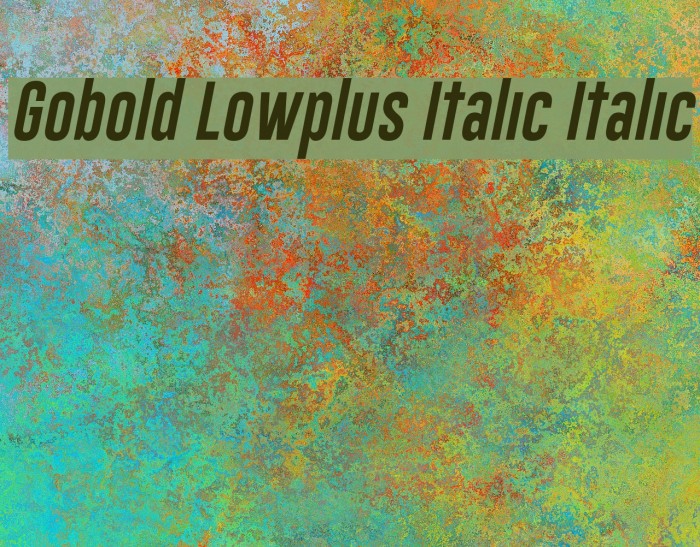 Gobold Lowplus Italic Italic Font examples