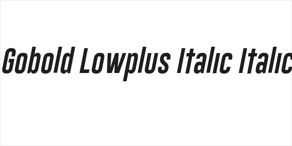 Gobold Lowplus Italic Italic Logo