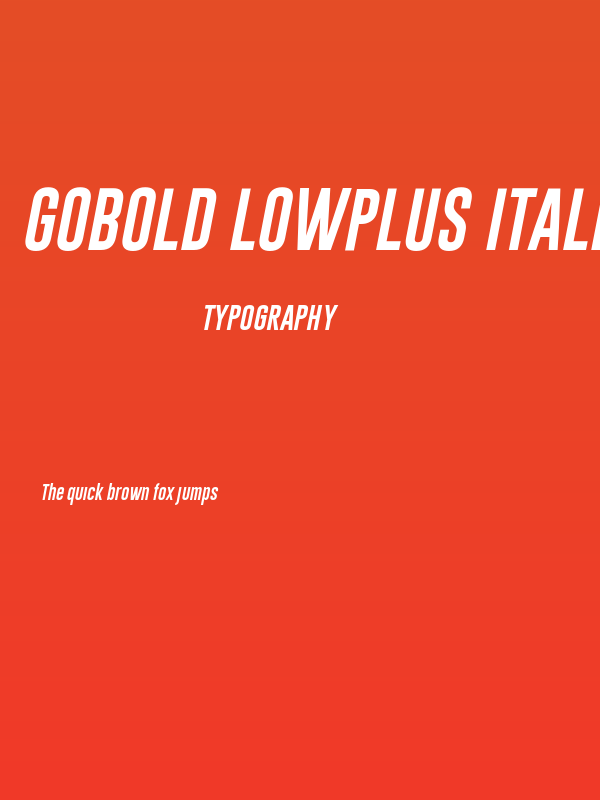 Gobold Lowplus Italic Italic Poster