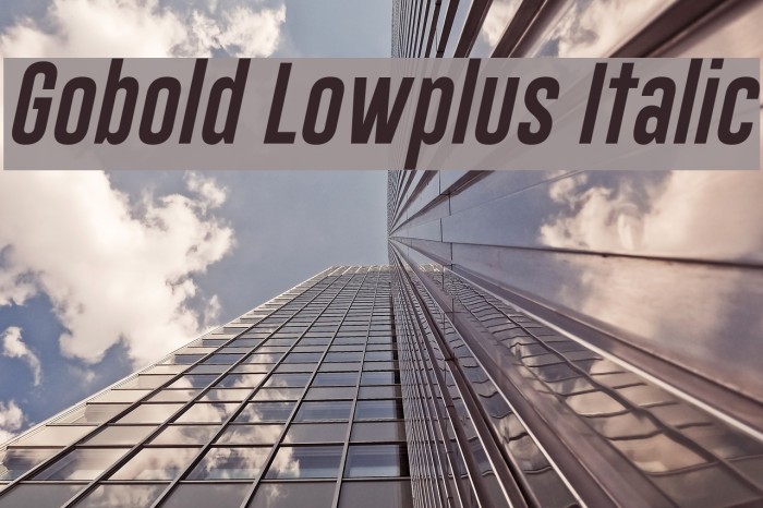 Gobold Lowplus Italic Font examples