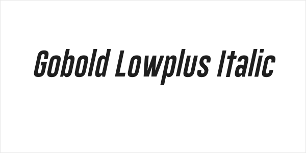 Gobold Lowplus Italic Logo
