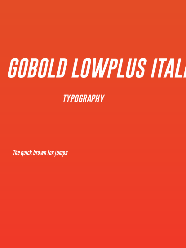 Gobold Lowplus Italic Poster