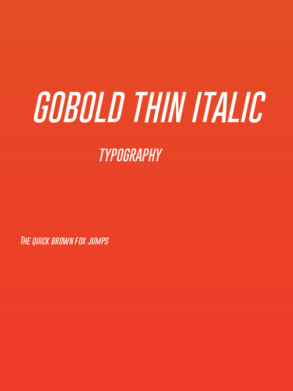 Gobold Thin Italic Poster