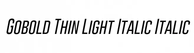 Gobold Thin Light Italic Italic  नि: शुल्क फ़ॉन्ट्स डाउनलोड