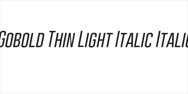 Gobold Thin Light Italic Italic Logo