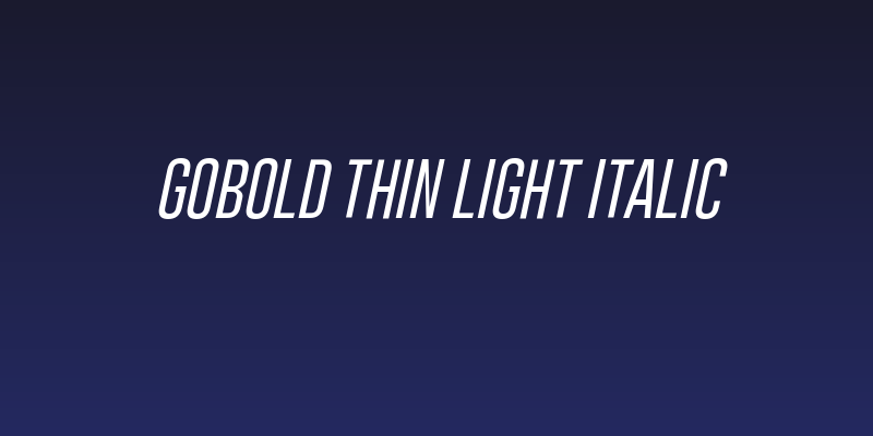 Gobold Thin Light Italic Social Header