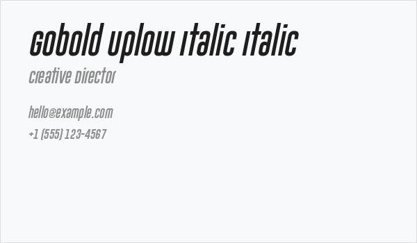 Gobold Uplow Italic Italic Business Card