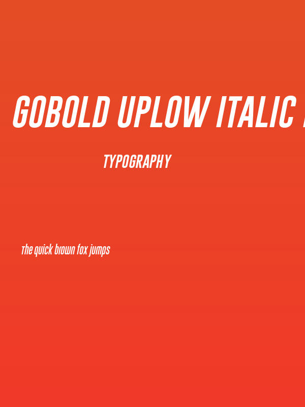 Gobold Uplow Italic Italic Poster